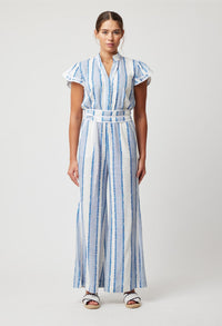 Positano Viscose Linen Jumpsuit Sorrento Stripe