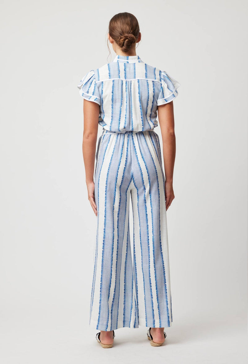 Positano Viscose Linen Jumpsuit Sorrento Stripe