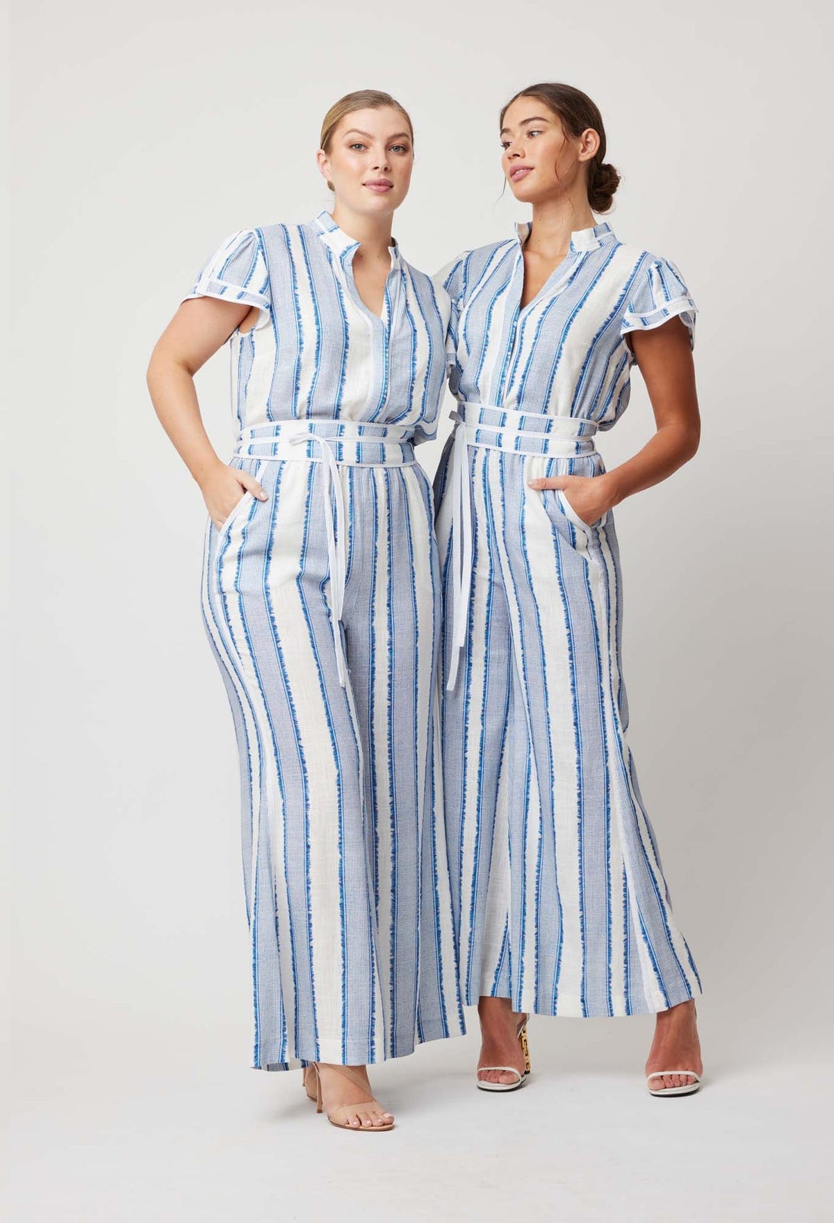 Positano Viscose Linen Jumpsuit Sorrento Stripe