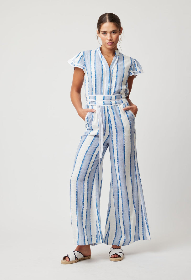Positano Viscose Linen Jumpsuit Sorrento Stripe