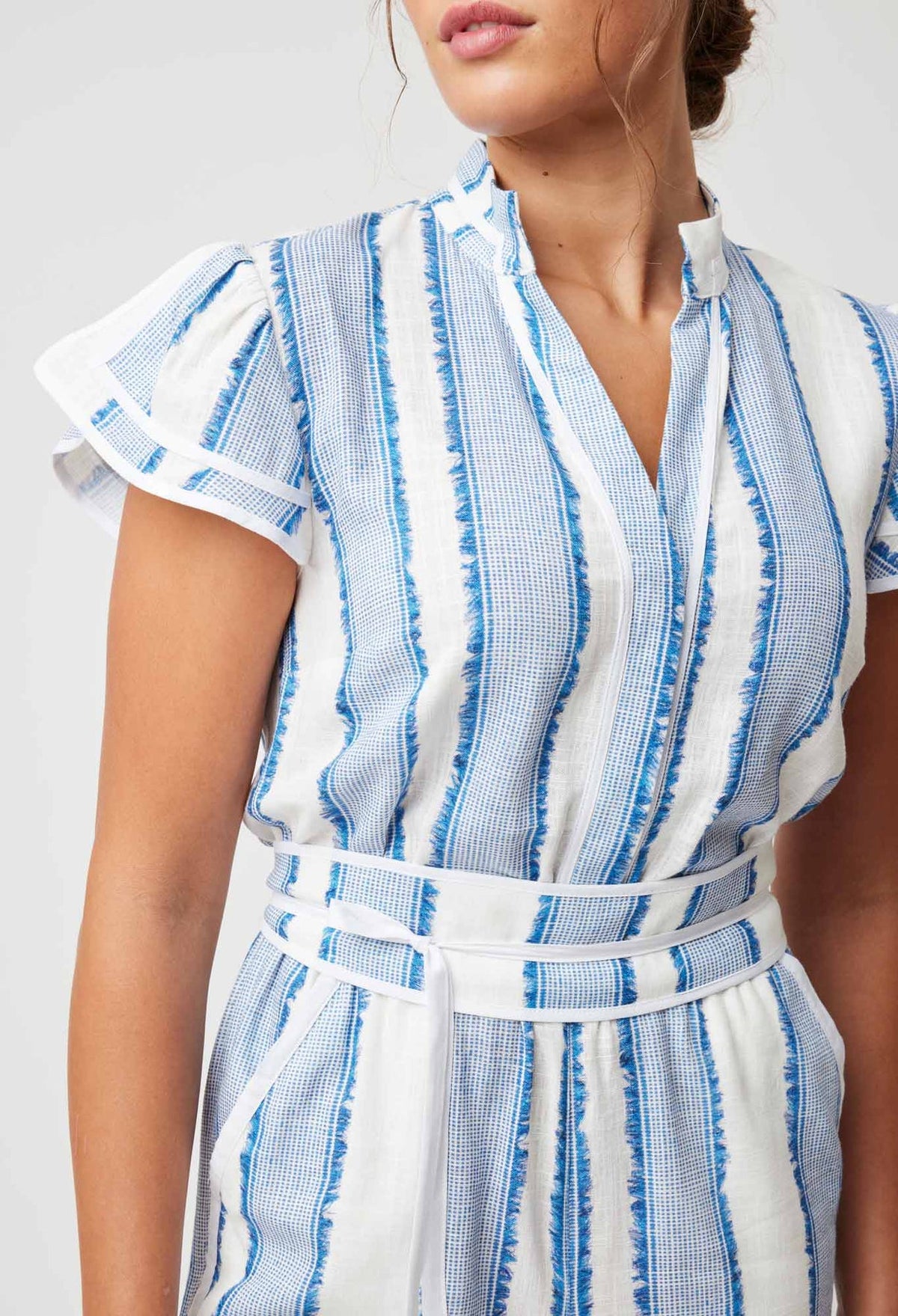 Positano Viscose Linen Jumpsuit Sorrento Stripe