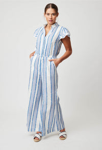 Positano Viscose Linen Jumpsuit Sorrento Stripe
