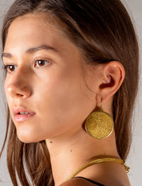 Sumba Gold Medallion Earrings