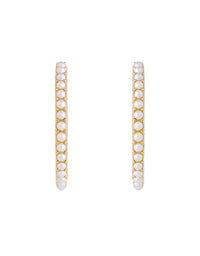 Slim Crystal & Pearl Earrings XL