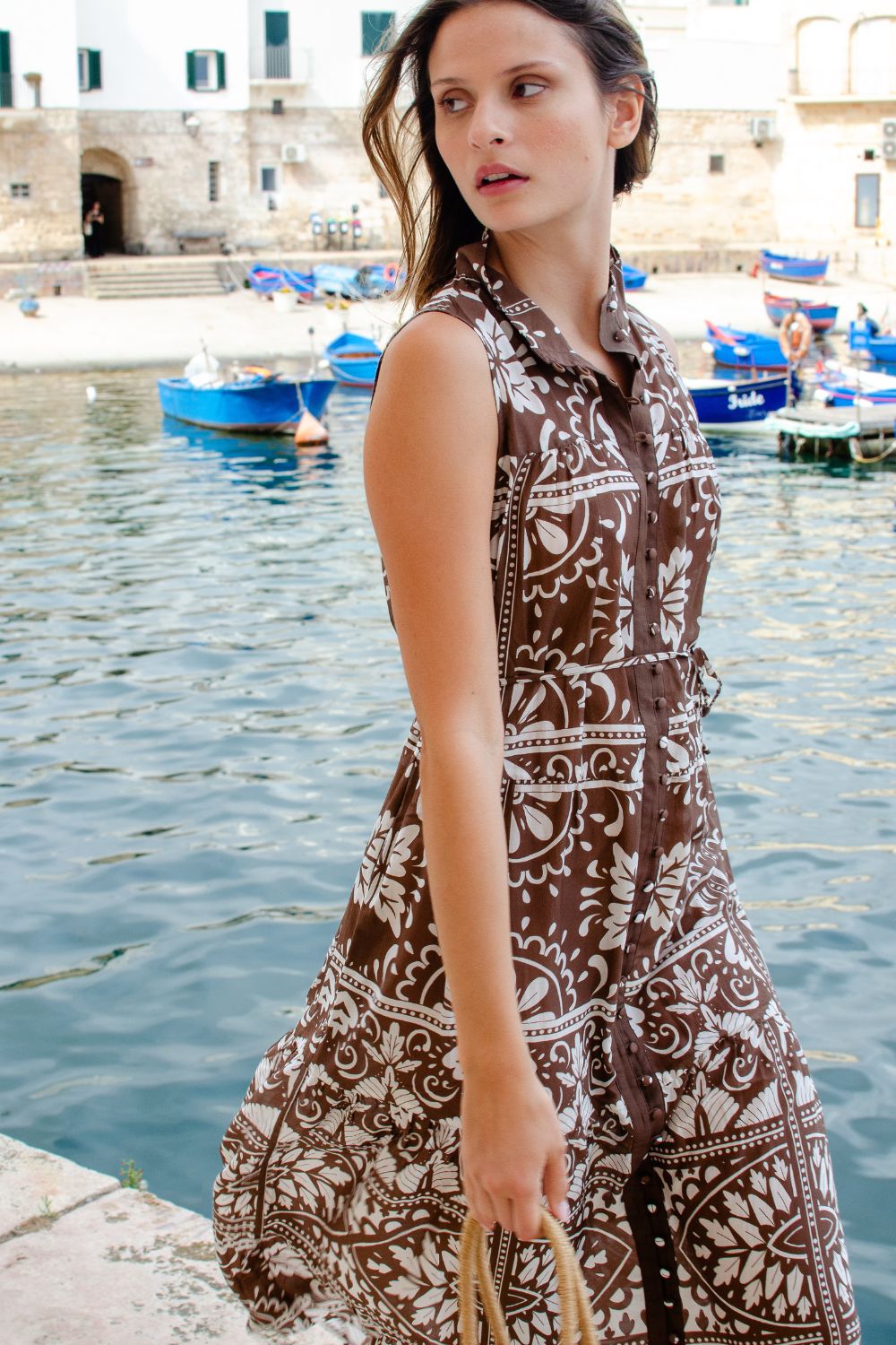 Crescent Dress - Choc Mosaic