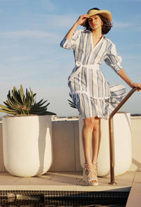 Nerano LInen Viscose Dress in Sorrento Stripe