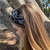 Aina Black Linen Headband