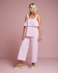 Portofino Trouser - Bubblegum Seersucker