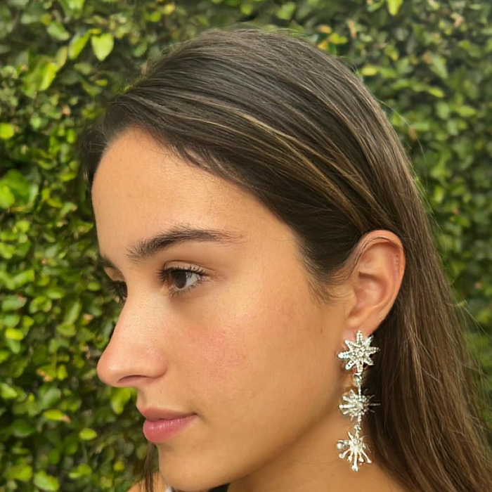 Silver Firework Earrings
