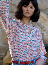 Marie Louise De Monterey Elephante Print Blouse