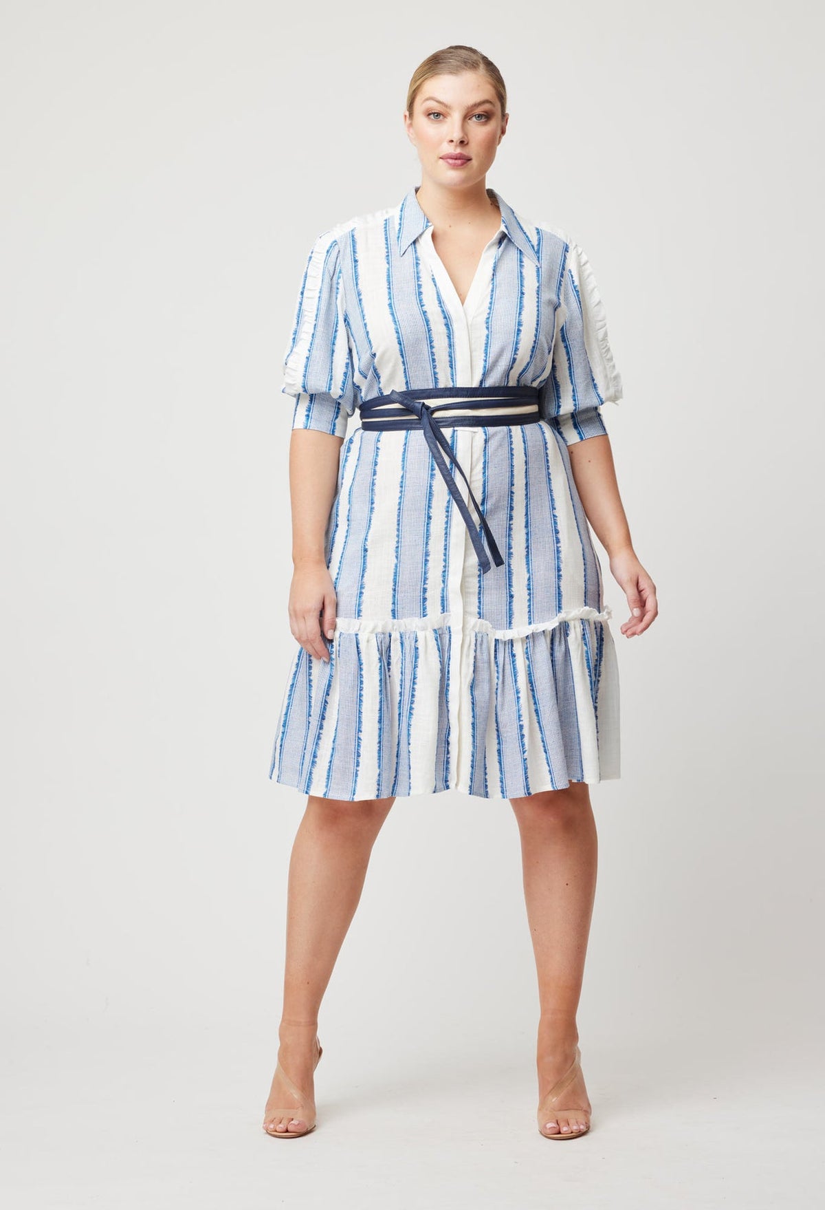 Nerano LInen Viscose Dress in Sorrento Stripe
