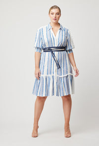 Nerano LInen Viscose Dress in Sorrento Stripe