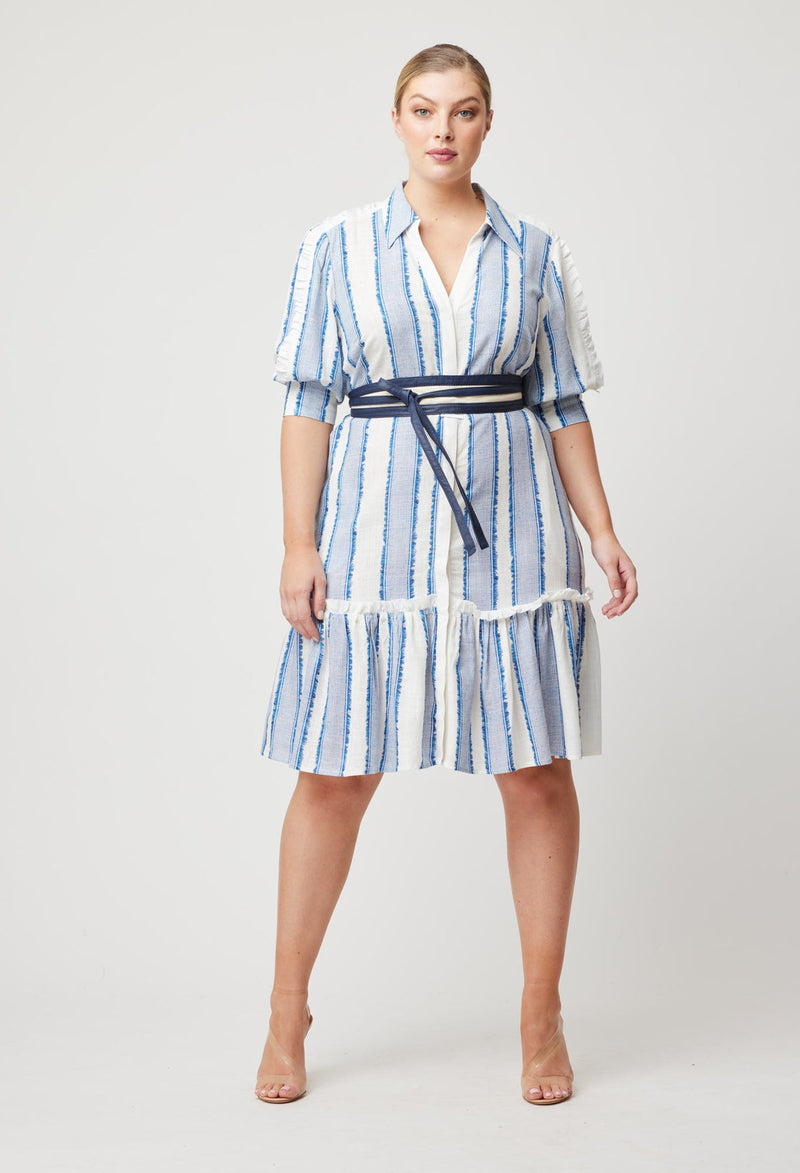 Nerano LInen Viscose Dress in Sorrento Stripe