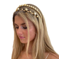 Gold Pearl Headband