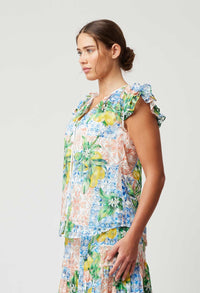 Elena Cotton Silk Blouse in Limonata