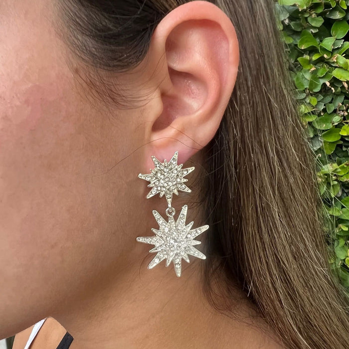 Silver Spark Earrings