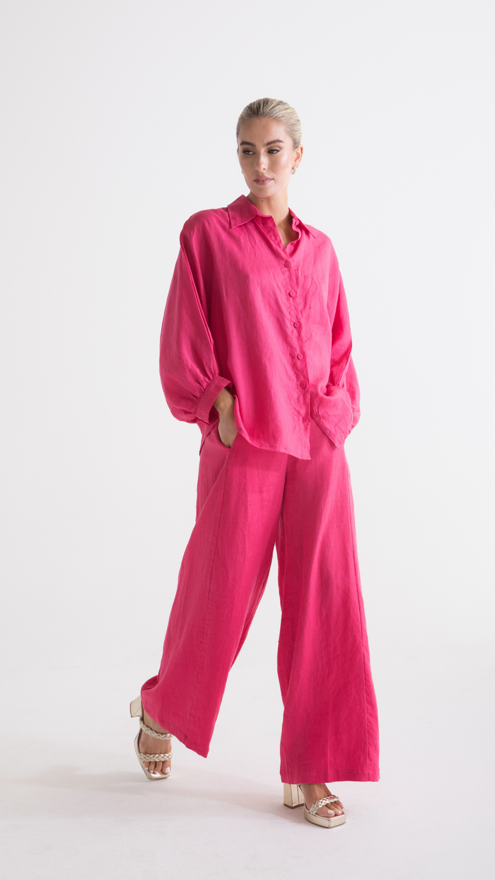 Linen Pants - Pink