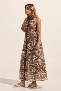 Crescent Dress - Choc Mosaic