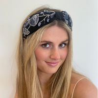 Aina Black Linen Headband
