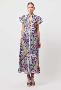 Panama Viscose Rayon Maxi Dress in Fiesta Tropical