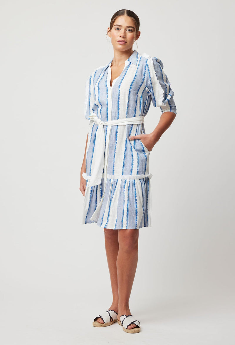 Nerano LInen Viscose Dress in Sorrento Stripe