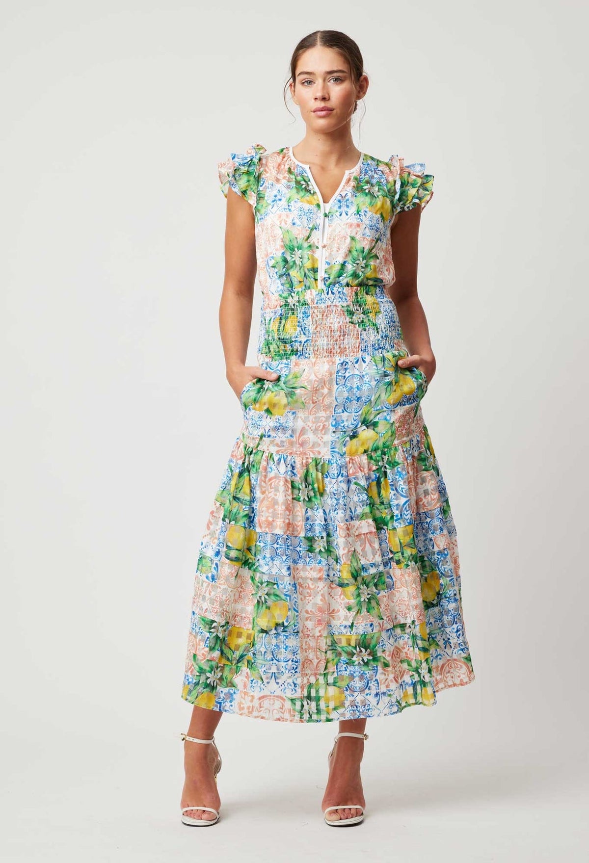 Elena Cotton Silk Blouse in Limonata