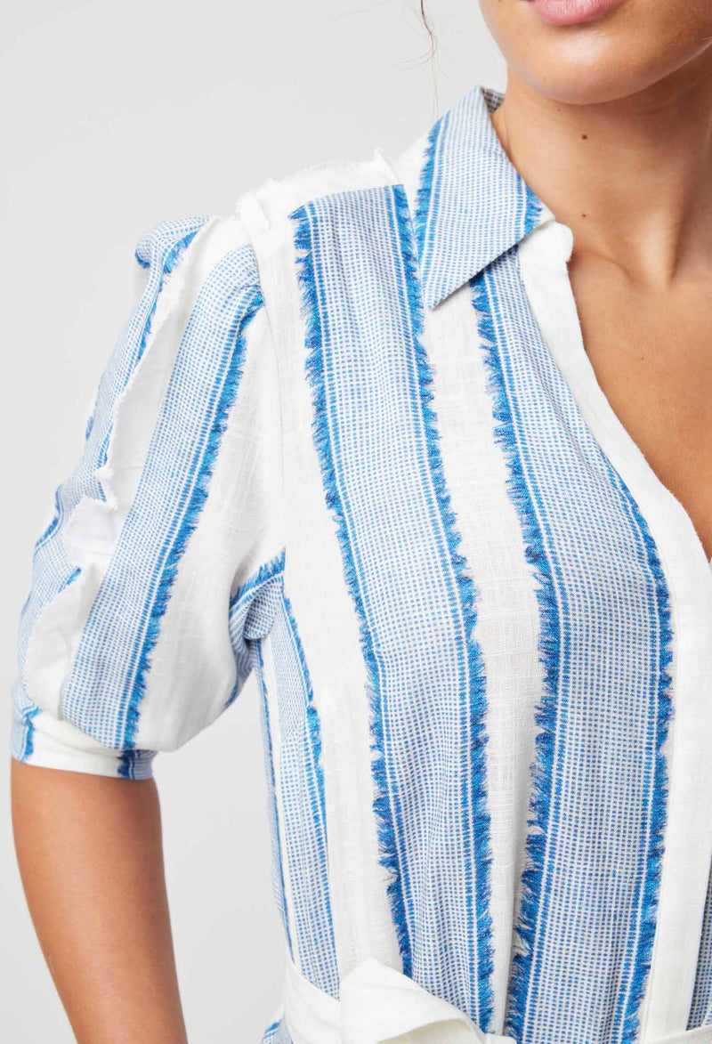 Nerano LInen Viscose Dress in Sorrento Stripe