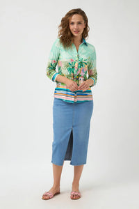 Tropical Print Knit Shirt