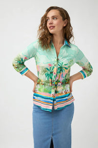 Tropical Print Knit Shirt