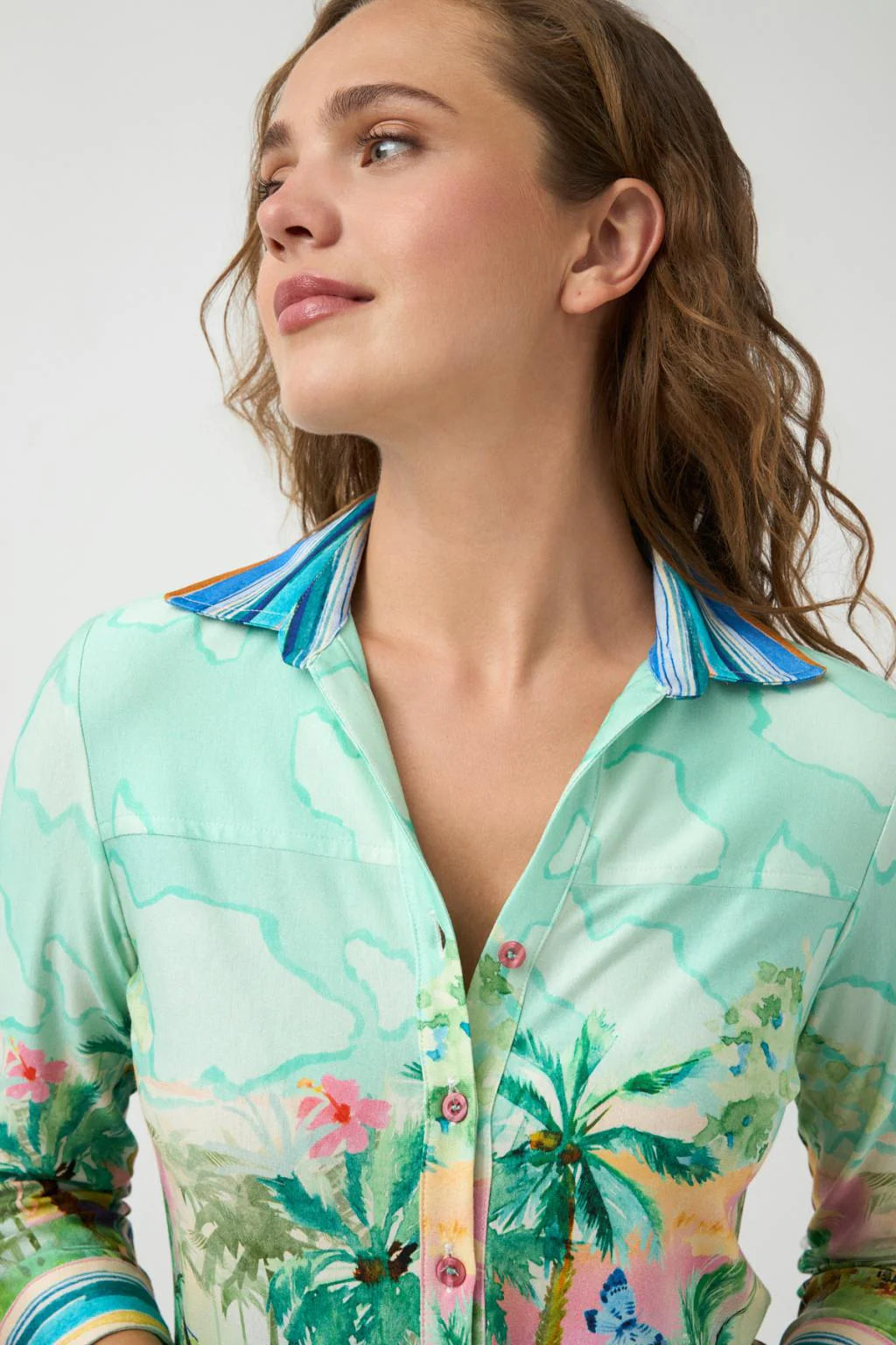 Tropical Print Knit Shirt
