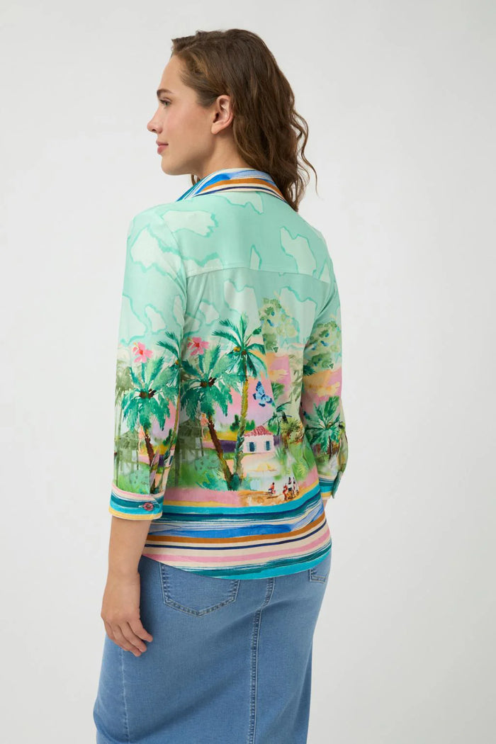 Tropical Print Knit Shirt