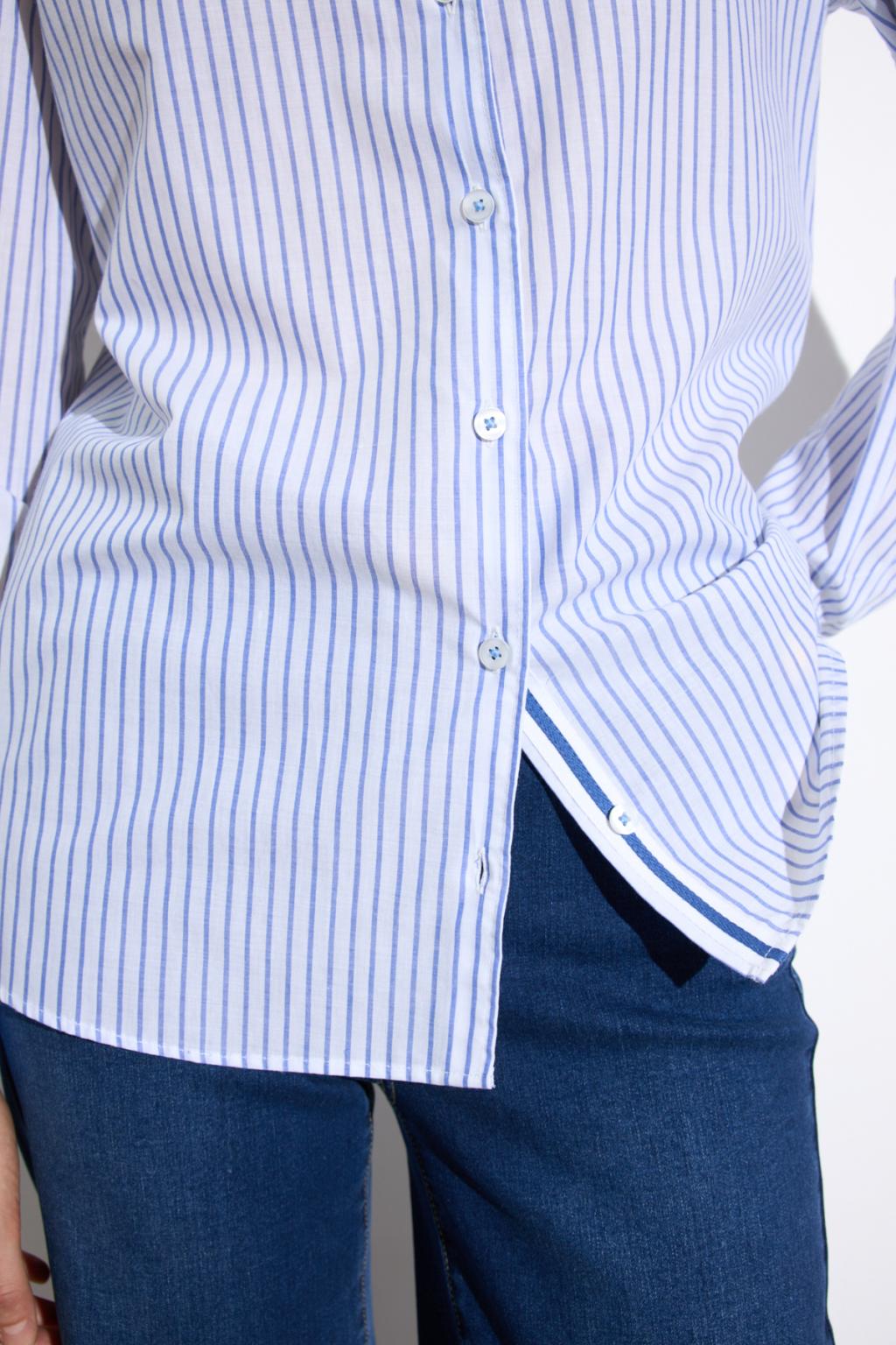 Tinta & Bariloche Altair Shirt blue stripe - back view