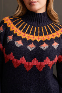 Tribal - Mock Neck Intarsia Sweater