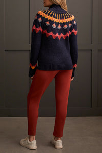 Tribal - Mock Neck Intarsia Sweater