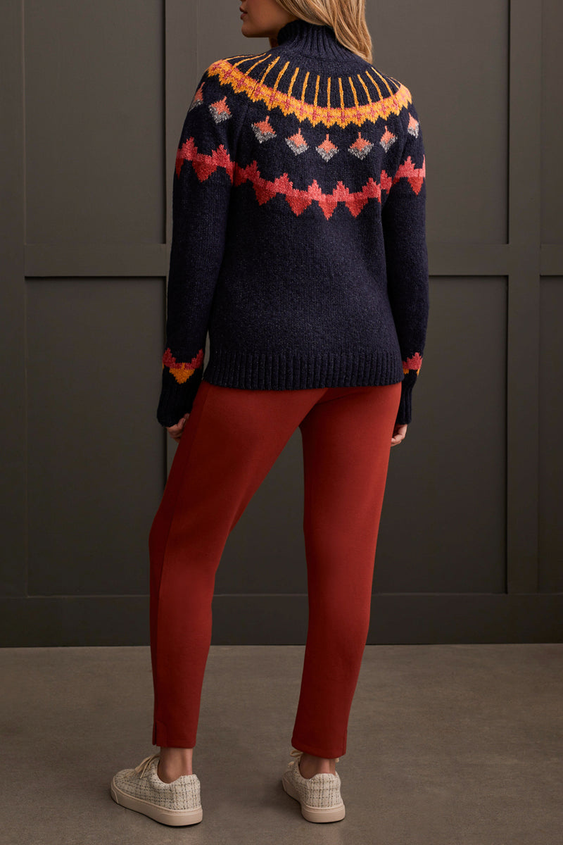 Tribal - Mock Neck Intarsia Sweater