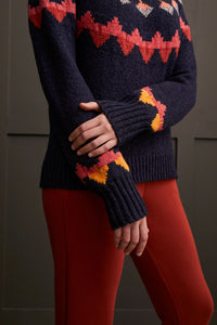 Tribal - Mock Neck Intarsia Sweater