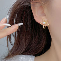 Floral Pearl Contemporary Earrings