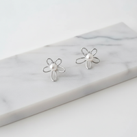 Floral Pearl Contemporary Earrings