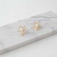 Floral Pearl Contemporary Earrings