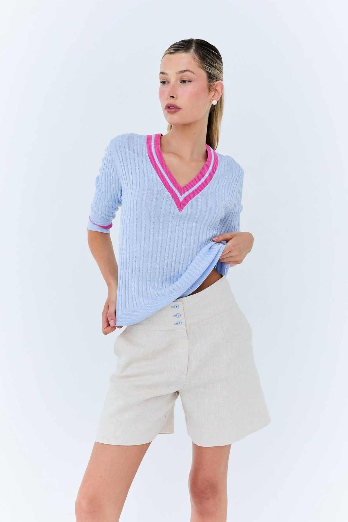 Eder by Anna Madelaine Short in oat linen