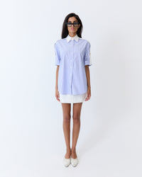 Eder by Anna Bellini Shirt in Blue White Stripe - front