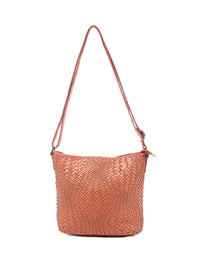 Serenade Coogee woven leather cross body bag in tan