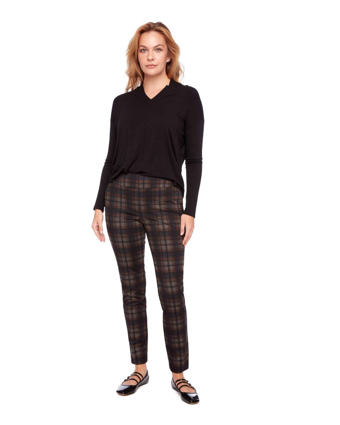 UP - 68238 Ballina Plaid Ponte Full Length Pant