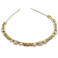 Tania Hird Verity Pearl & Crystal Headband - White