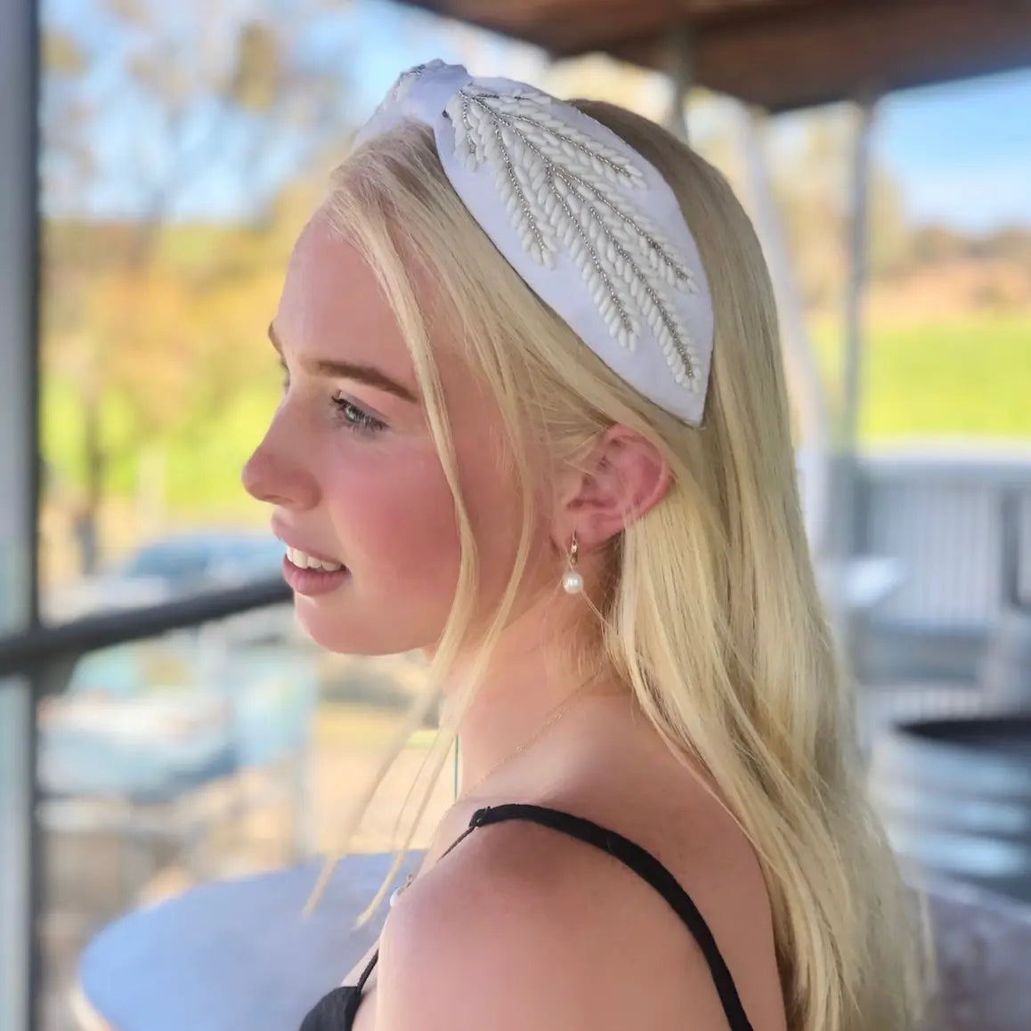 Tania Hird Handbeaded Linen Headband - Charlotte