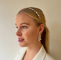 Tania Hird Verity Pearl & Crystal Headband - Nude