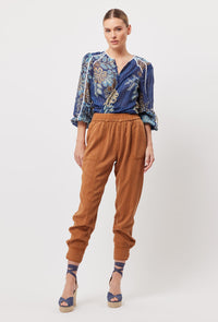 Tulum Tencel Denim Press Stud Jogger in Bronze