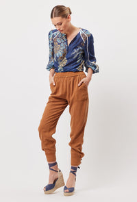 Tulum Tencel Denim Press Stud Jogger in Bronze