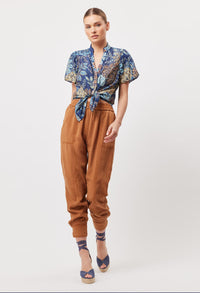 Tulum Tencel Denim Press Stud Jogger in Bronze