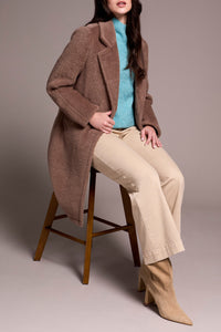 Tribal - Coat with Lining - Teddy Faux Fur - Fossil